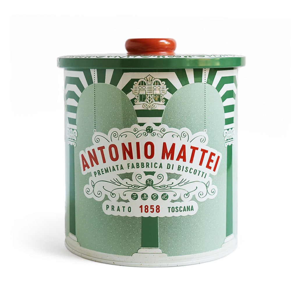 Red &amp; Green Special Edition Tin Biscotti di Prato with Almonds    at Boston General Store