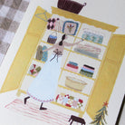 Close-up of illustrated holiday card.