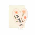 Hearts Concertina Card with floral heart with cream envelope