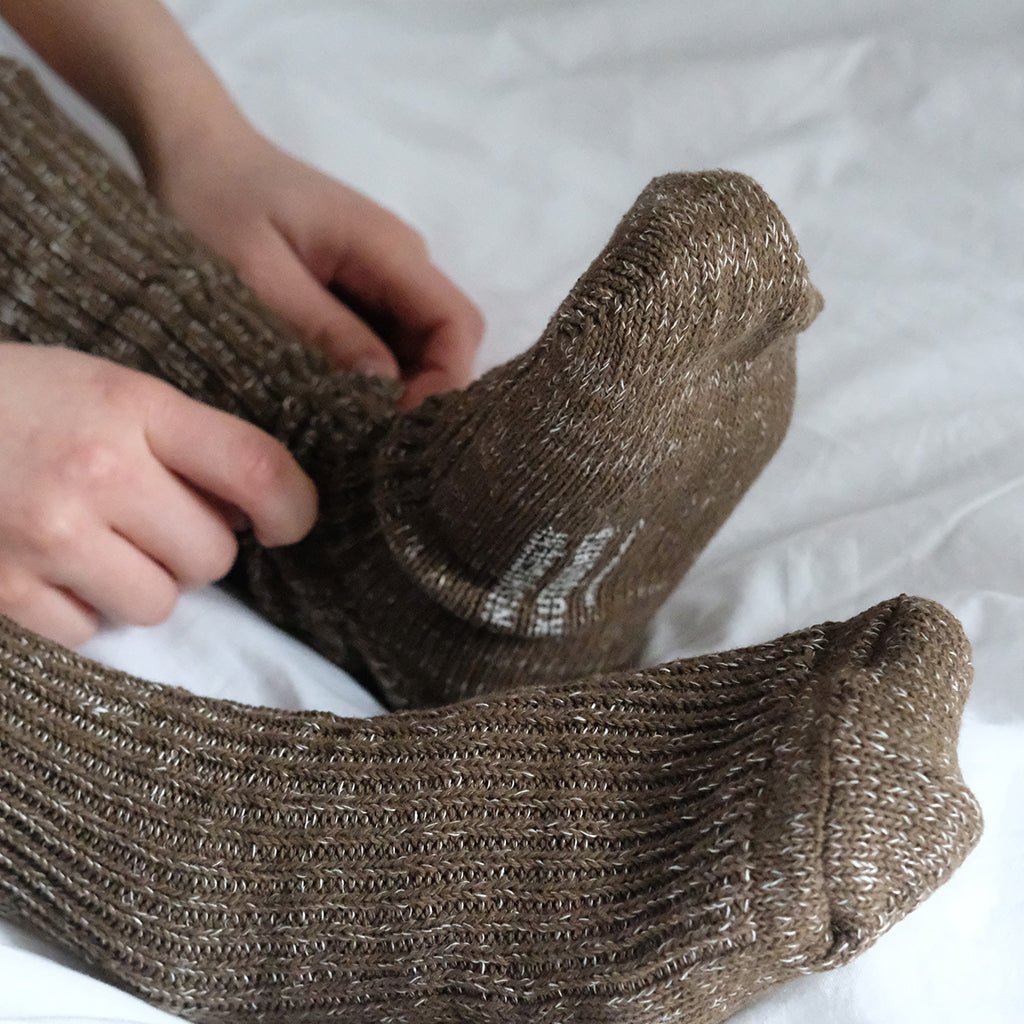 Nishiguchi Kutsushita Hemp Cotton Ribbed Socks | Boston General Store