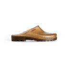 Brown hemp mule shoe on white background