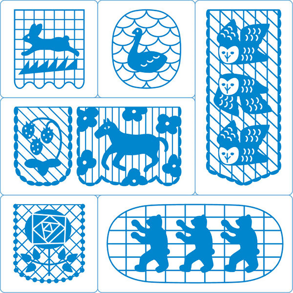 Hitotoki Kori Jirushi Clear Stamp Set, Set of 6 Flag at Boston General Store