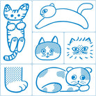 Hitotoki Kori Jirushi Clear Stamp Set, Set of 6 Boston General Store