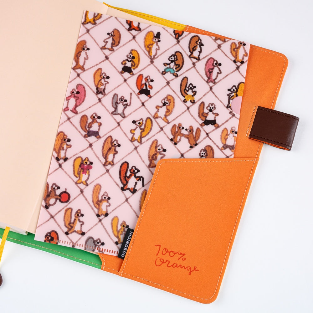 100%ORANGE: Hobonichi Folder Set of 2 for A5 Size - Squirrel Squadron at Boston General Store