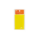 Bright yellow add-on card size pocket for Hobonichi planner on white background