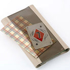 Light warm gray alettone case with front pocket and stationery accessories for Hobonichi Techo Weeks on white background