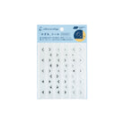 A package of collect & collage 'Pocket' adhesive stickers, featuring various geometric and arrow designs on a white sheet inside a light blue and yellow blister pack.