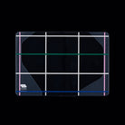 Clear cover for A6 Hobonichi Techo cover with colorful dotted plaid pattern against dark background