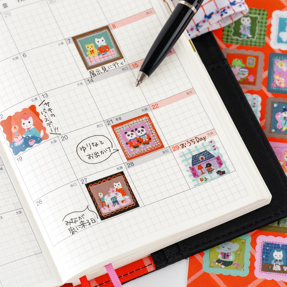Yumi Kitagishi: Stickers - Daily Life of White Cat at Boston General Store