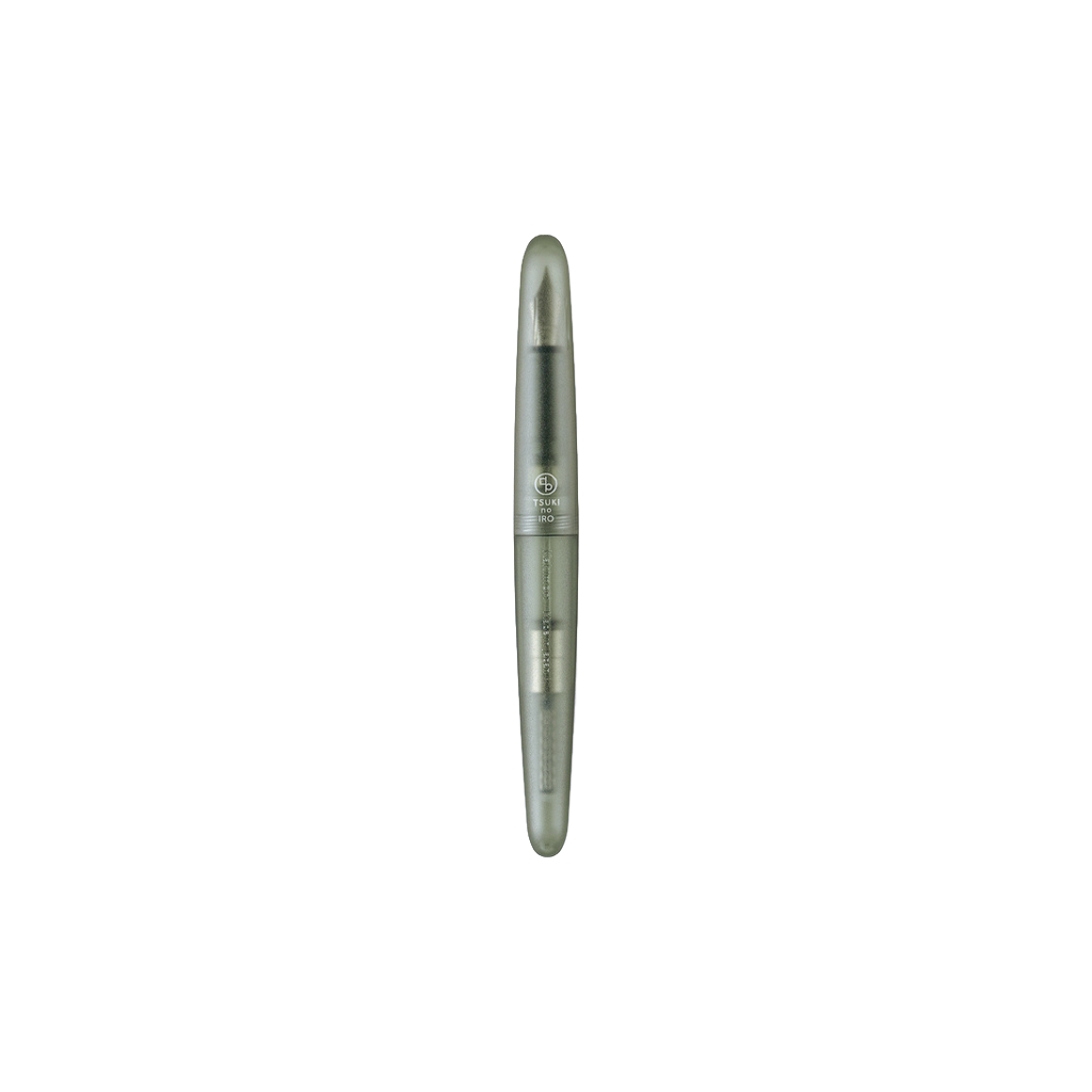 Kakimori fountain pen in frosted dark green-gray body on white background