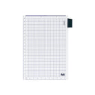 A clear A5-sized pencil board for Hobonichi Techo HON with dark blue grid pattern, ruler measurements, and bookmark tab against white background