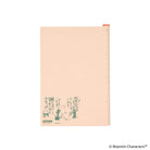 A peach-colored Moomin character A5 pencil board with a green illustration and logo on the bottom left, shown on a plain white background.