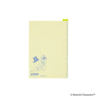 A pale yellow A6 pencil board with light blue Moomin design and logo in bottom right corner against white background