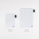 Two gridded pencil boards for Hobonichi Techo HON, with one A6 board on the left and one A5 board on the right.