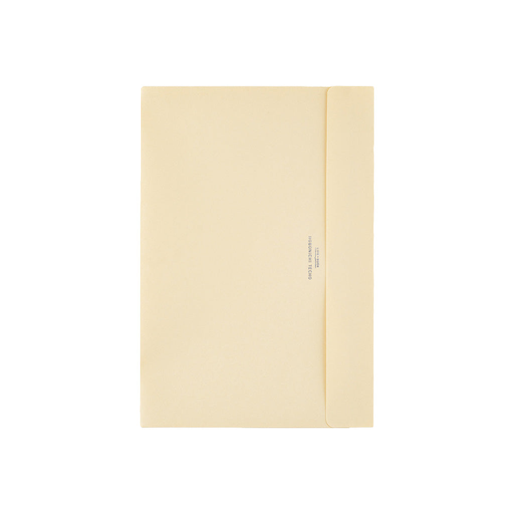 An A5-sized cream paper pocket envelope for Hobonichi Techo on white background