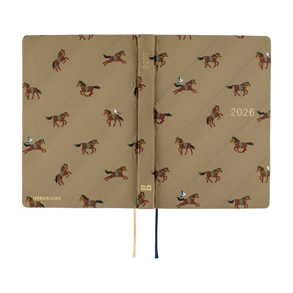Hobonichi Techo HON A6 2026 - Bow &amp; Tie: Galloping Horses at Boston General Store
