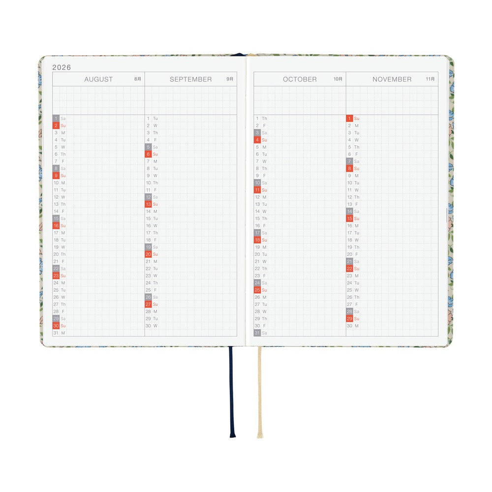 Hobonichi Techo HON A6 2026 - Liberty Fabrics: Sasha Kiora at Boston General Store