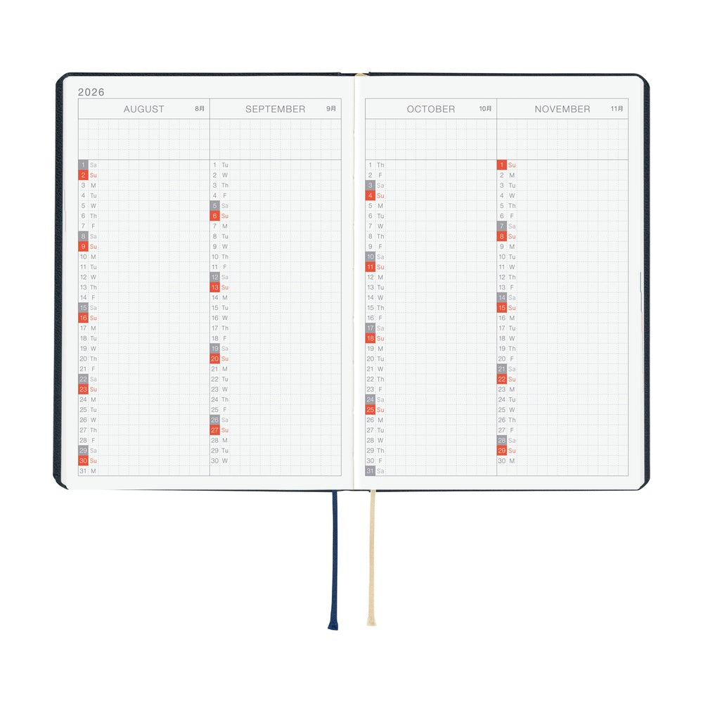 Hobonichi Techo HON A6 2026 - Slash (Navy) at Boston General Store