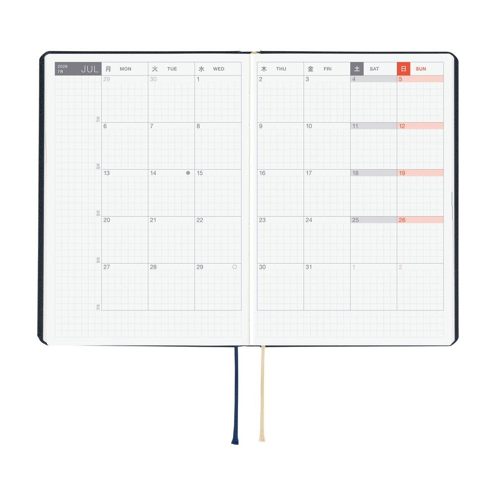 Hobonichi Techo HON A6 2026 - Slash (Navy) at Boston General Store