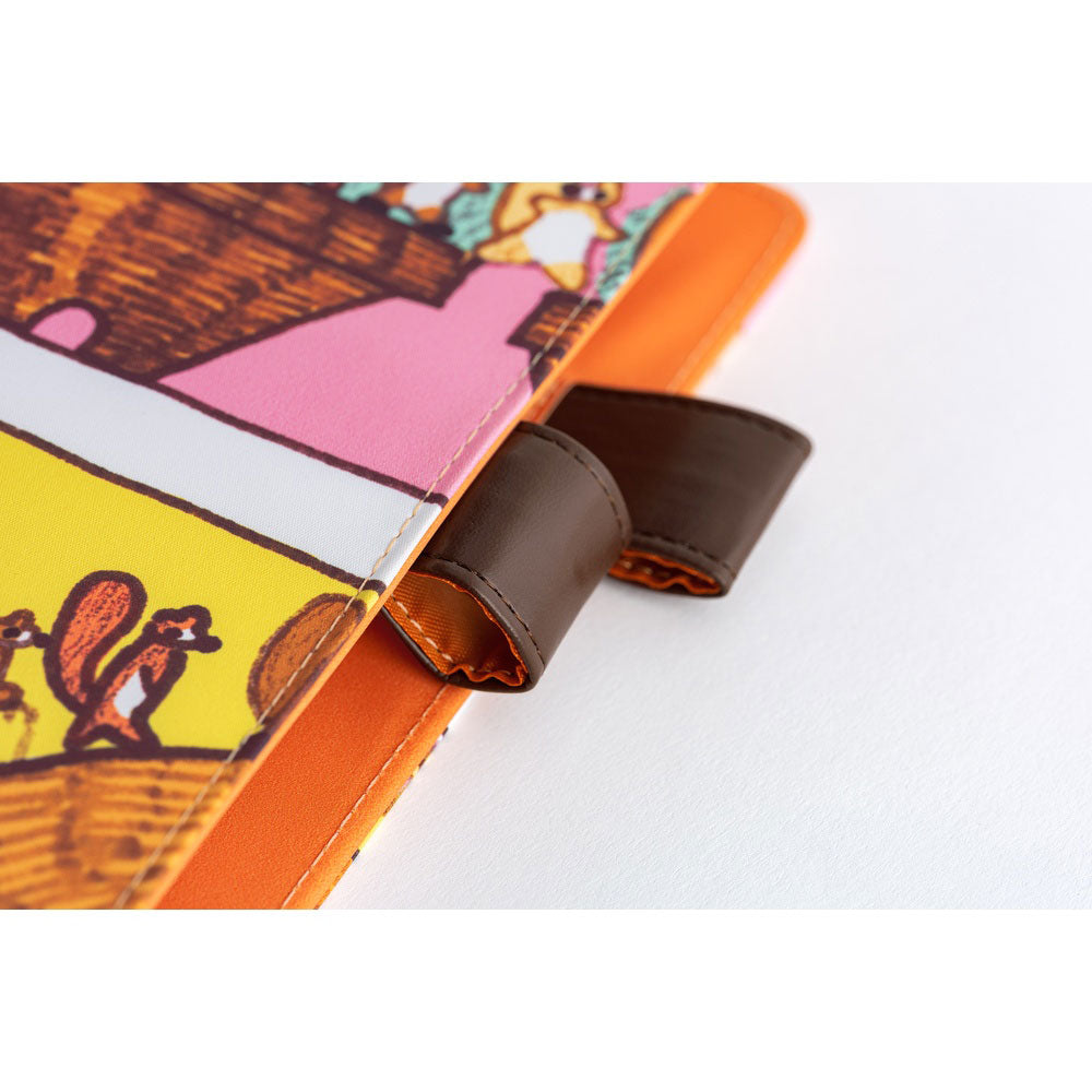 Hobonichi Techo Cousin A5 2026 - Book with Cover - 100%ORANGE: Where’s the Squirrel Going at Boston General Store