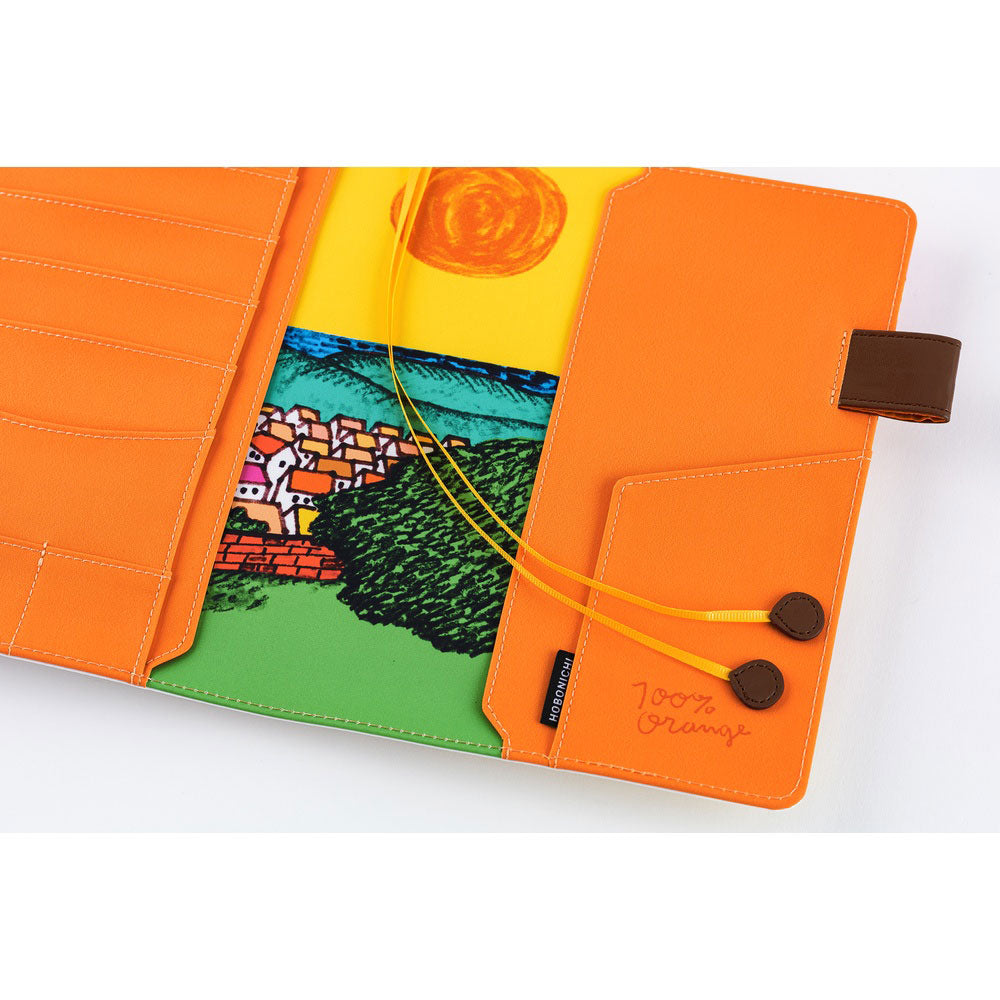 Hobonichi Techo Cousin A5 2026 - Book with Cover - 100%ORANGE: Where’s the Squirrel Going at Boston General Store