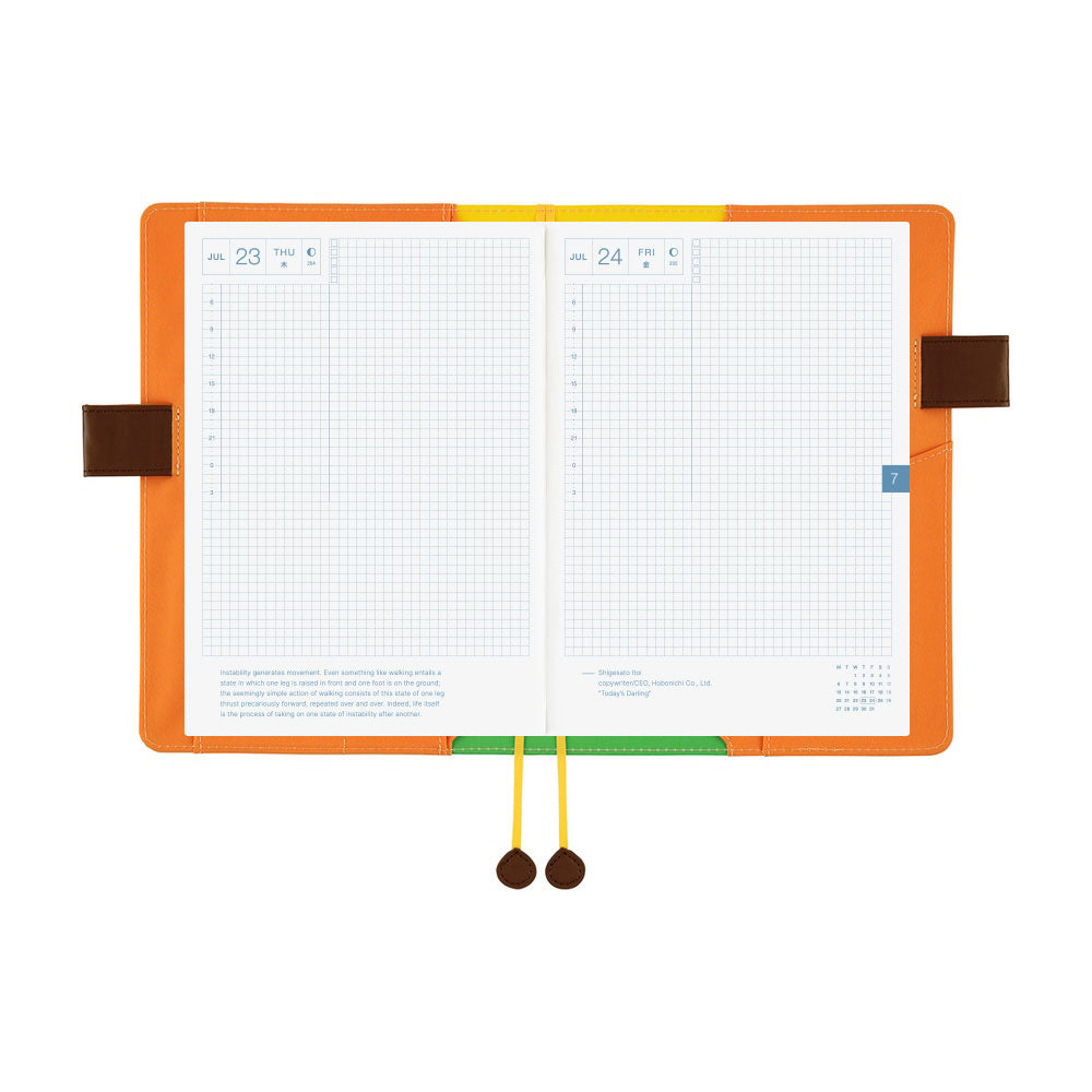Hobonichi Techo Cousin A5 2026 - Book with Cover - 100%ORANGE: Where’s the Squirrel Going at Boston General Store