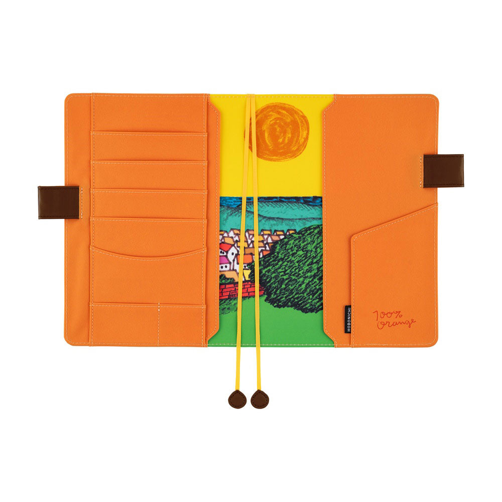 Hobonichi Techo Cousin A5 2026 - Book with Cover - 100%ORANGE: Where’s the Squirrel Going at Boston General Store