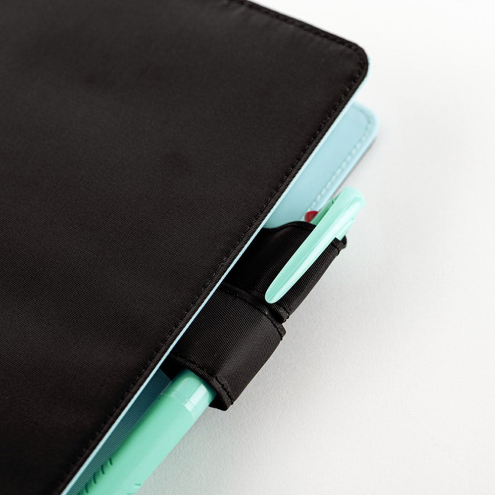 Hobonichi Techo Cousin A5 2026 - Book with Cover - Colors: Black x Clear Blue at Boston General Store