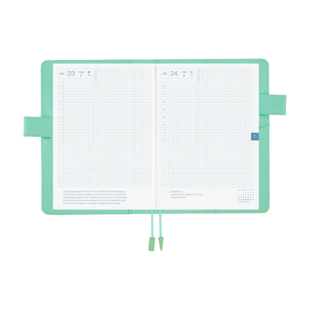 Hobonichi Techo Cousin A5 2026 - Book with Cover - Colors: Chamomile Mint at Boston General Store