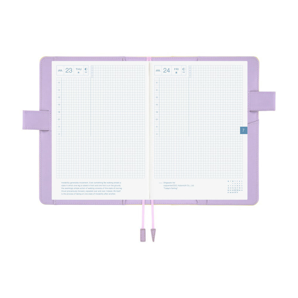 Hobonichi Techo Cousin A5 2026 - Book with Cover - Colors: Honey Lilac at Boston General Store