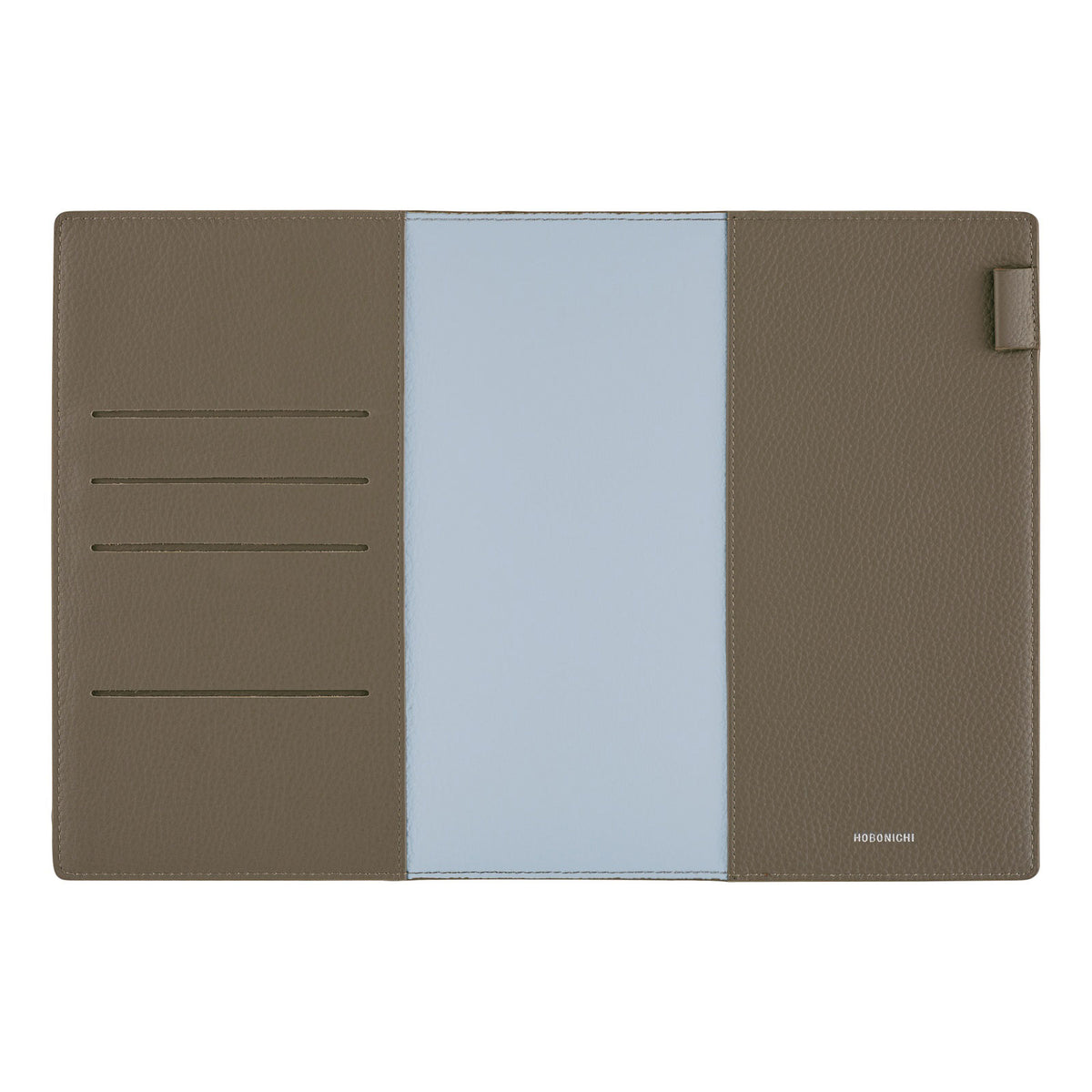 Hobonichi Techo Cousin A5 2026 - Book with Cover - Leather: Taut (Gray &amp; Light Blue) at Boston General Store