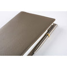 Hobonichi Techo Cousin A5 2026 - Book with Cover - Leather: Taut (Gray & Light Blue) Boston General Store