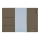Hobonichi Techo Cousin A5 2026 - Book with Cover - Leather: Taut (Gray & Light Blue) Boston General Store