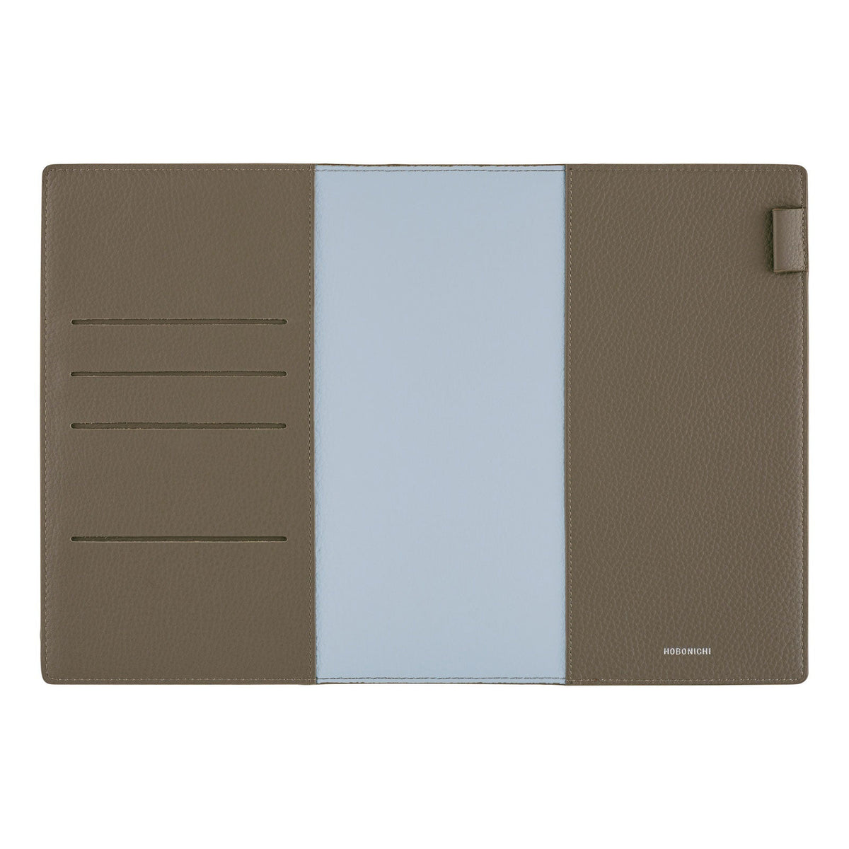 Hobonichi Techo Cousin A5 2026 - Book with Cover - Leather: Taut (Gray &amp; Light Blue) Boston General Store