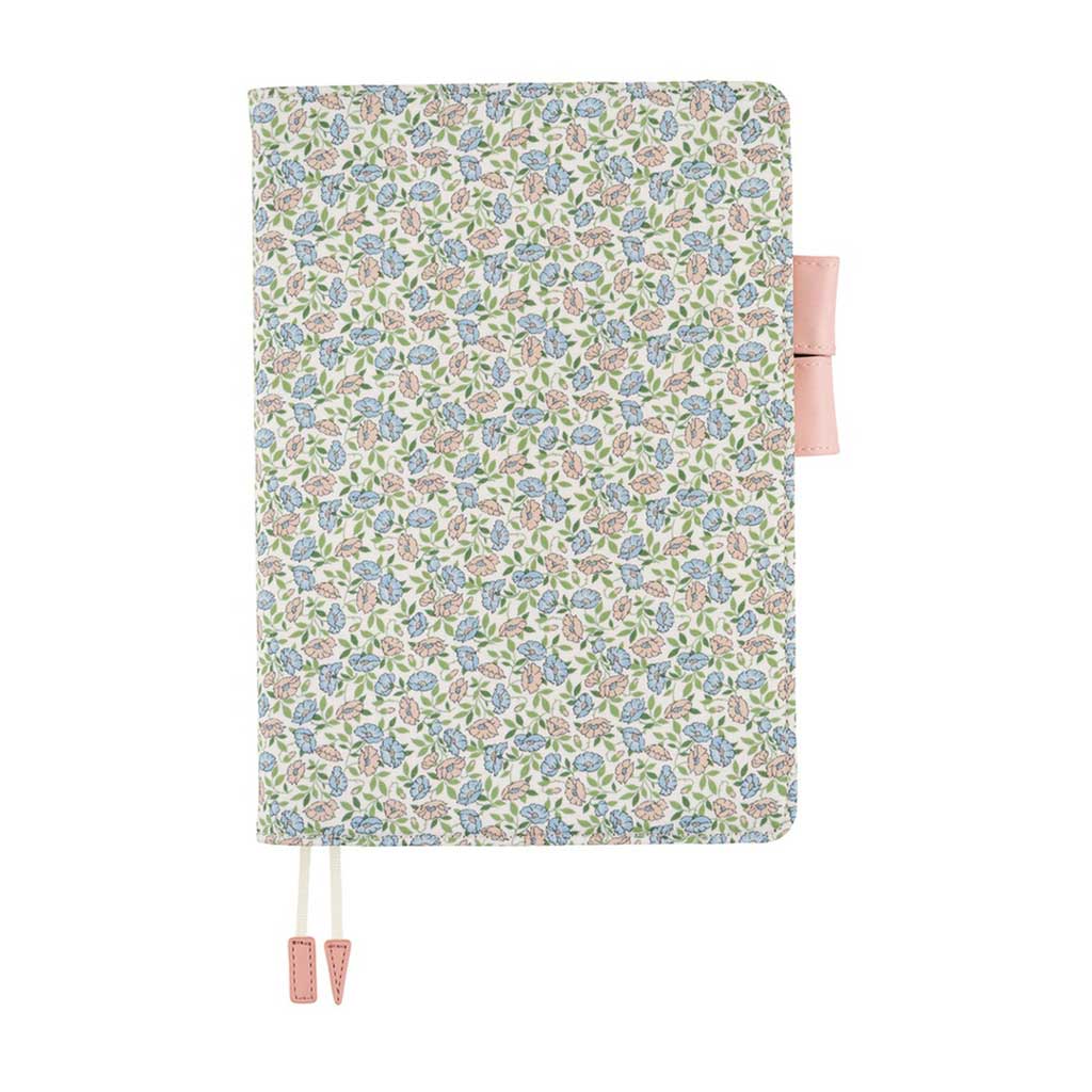 Pastel floral patterned cover for Hobonichi A5 Cousin Techo planner on white background