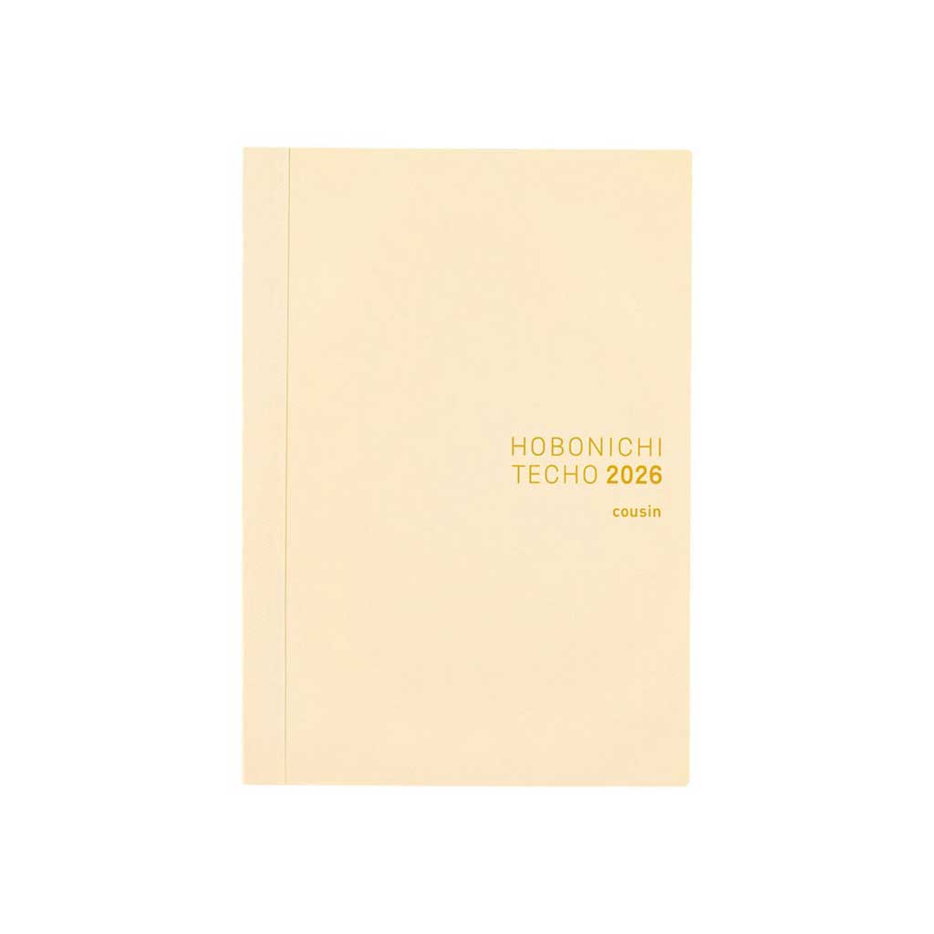 Light yellow A5 Cousin Hobonichi Techo 2026 planner on white background