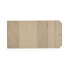 A beige plastic document holder or wallet with multiple interior pockets and a snap closure, shown open against a plain white background.