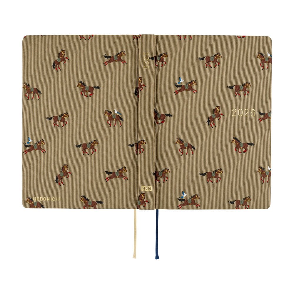 Hobonichi Techo HON A6 2026 - Bow & Tie: Galloping Horses Boston General Store