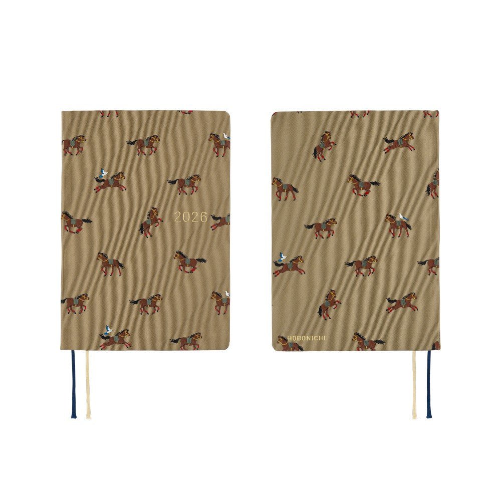 Hobonichi Techo HON A6 2026 - Bow & Tie: Galloping Horses Boston General Store