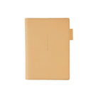 A natural beige leather notebook cover for Hobonichi 5-Year Techo on white background