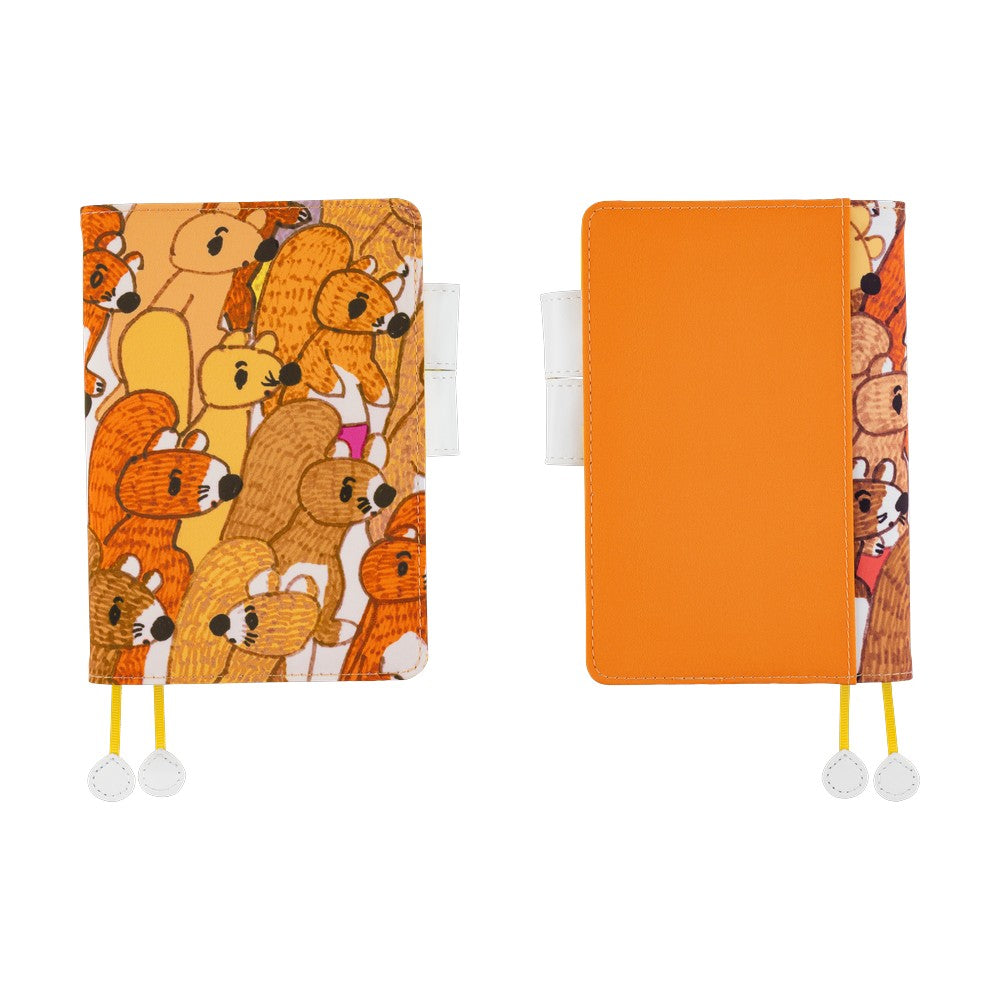 Hobonichi Techo Original A6 2026 - Book with Cover - 100%ORANGE: Squirrel Squadron at Boston General Store