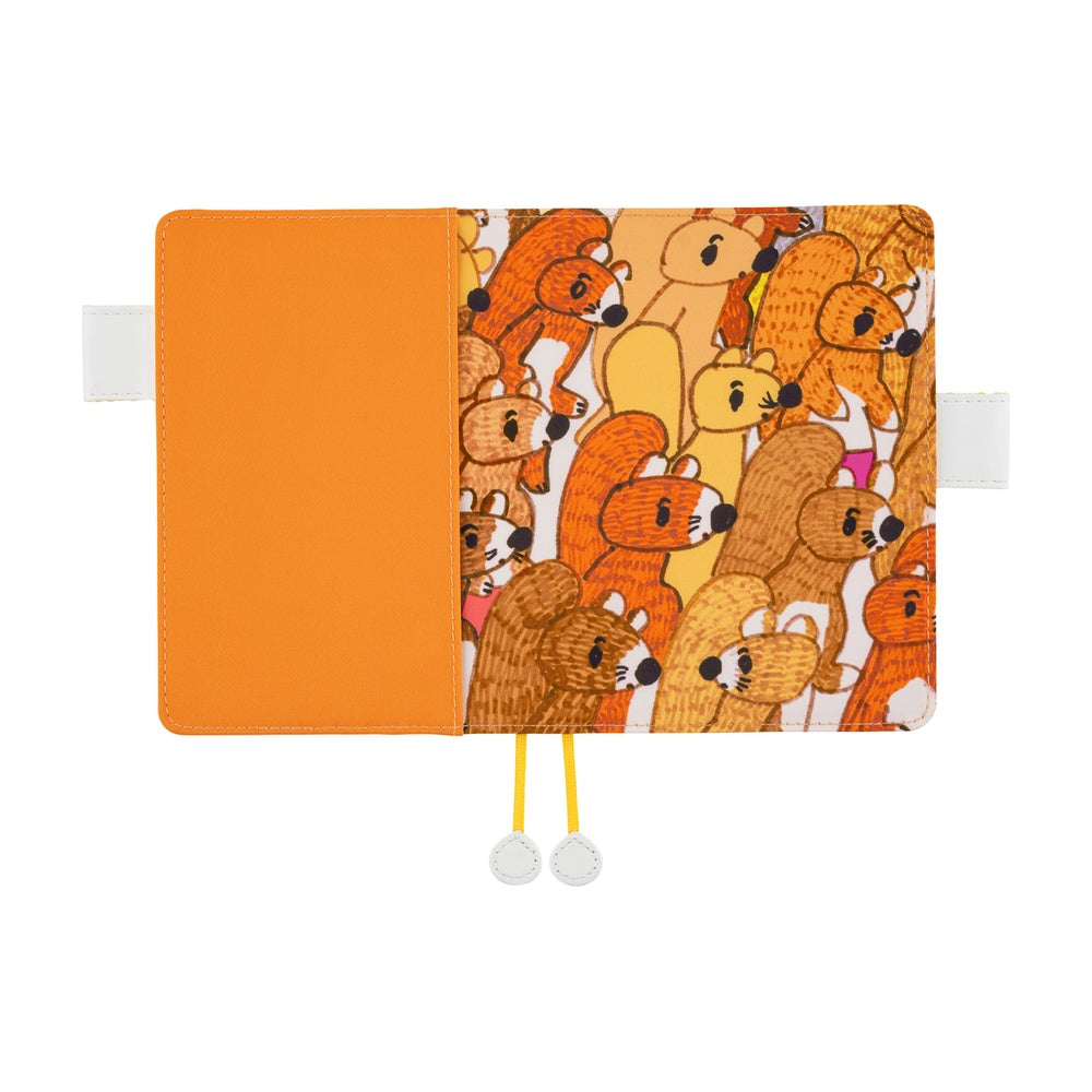 Hobonichi Techo Original A6 2026 - Book with Cover - 100%ORANGE: Squirrel Squadron at Boston General Store