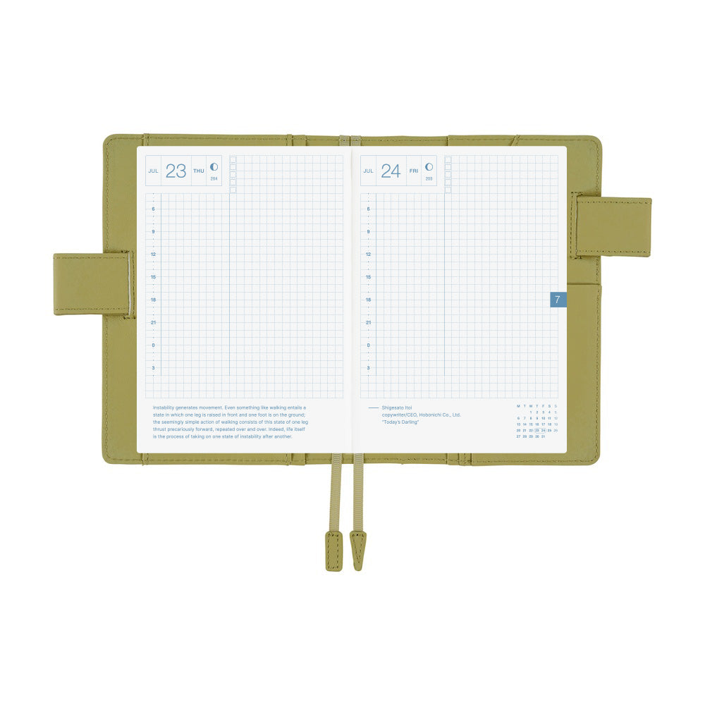 Hobonichi Techo Original A6 2026 - Book with Cover - Leather: Sage Green at Boston General Store