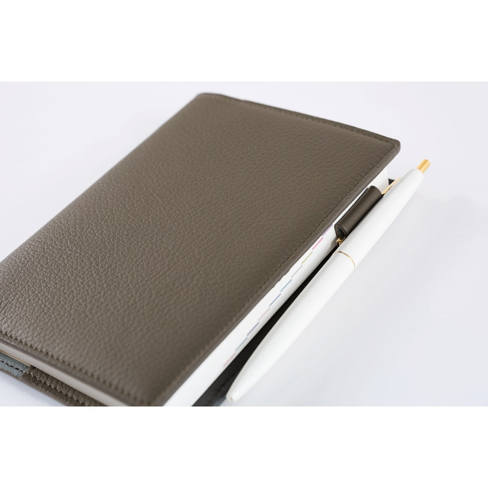 Hobonichi Techo Original A6 2026 - Book with Cover - Leather: Taut (Gray &amp; Light Blue) at Boston General Store