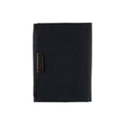 Black zippered Tragen cover for Hobonichi Techo A6 planner on white background