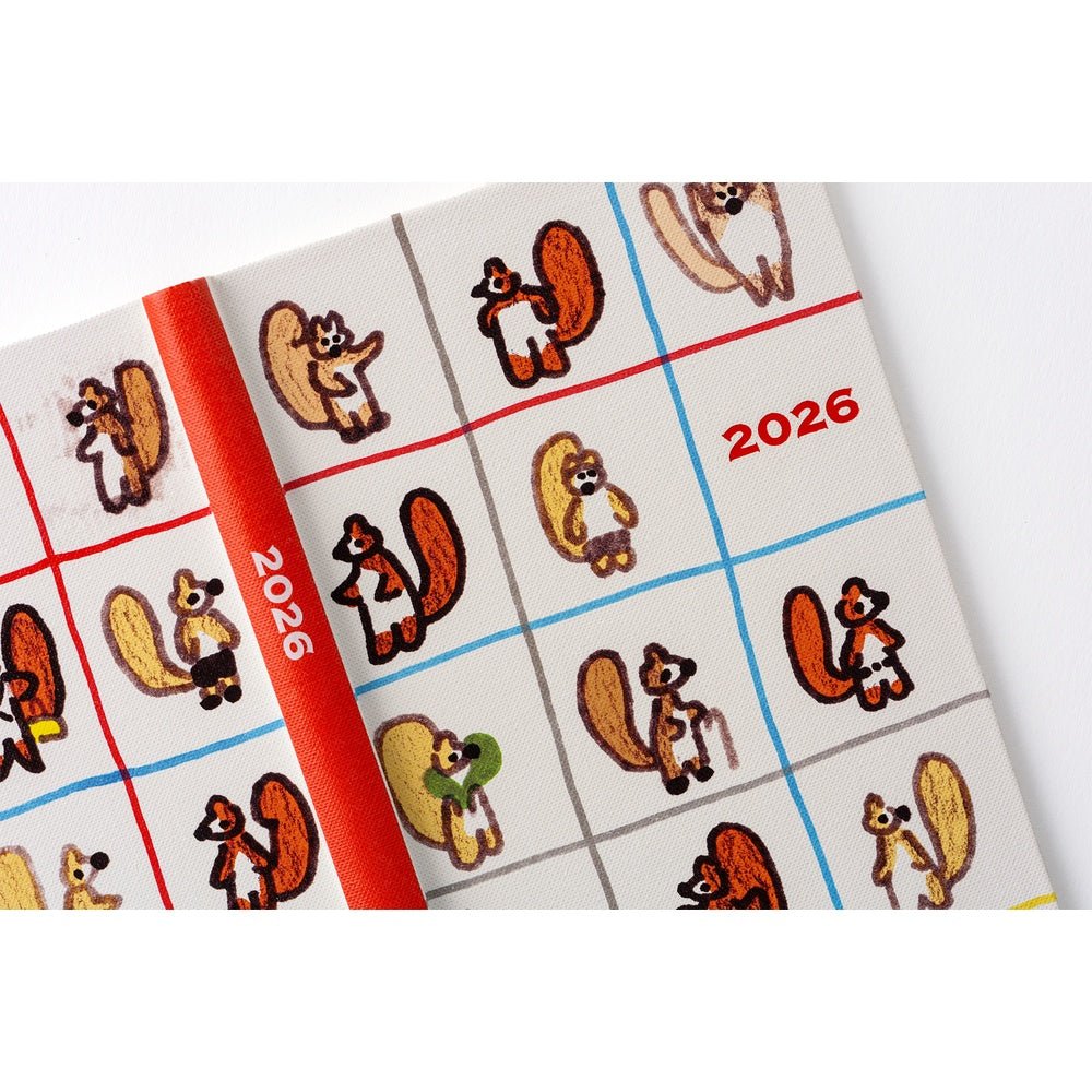 Hobonichi Techo Weeks 2026 - 100%ORANGE: Squirrel’s Moving Day Boston General Store