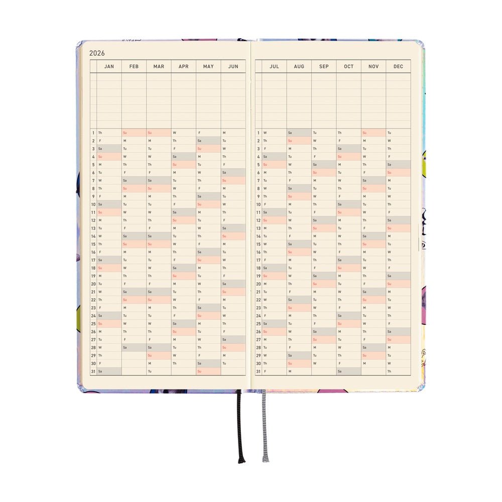 Hobonichi Techo Weeks 2026 - Candy Stripper: Random Dog &amp; Cat (Aurora) Boston General Store