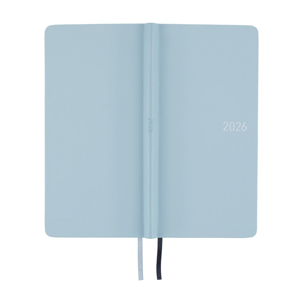 Hobonichi Techo Weeks 2026 - Leather: Snow Blue Boston General Store