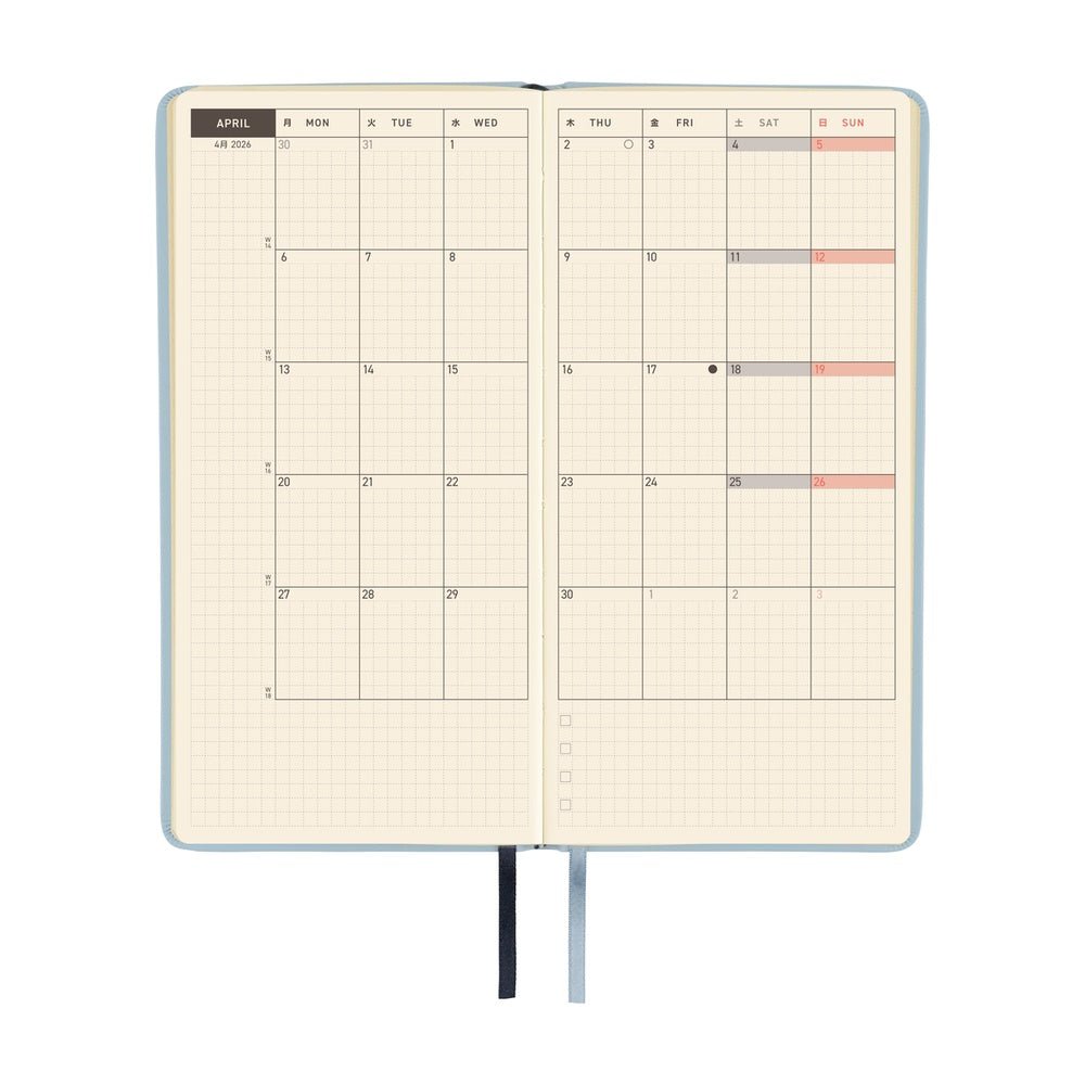 Hobonichi Techo Weeks 2026 - Leather: Snow Blue Boston General Store