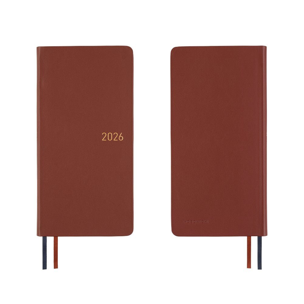 Hobonichi Techo Weeks 2026 - Leather: Wine Brown Boston General Store